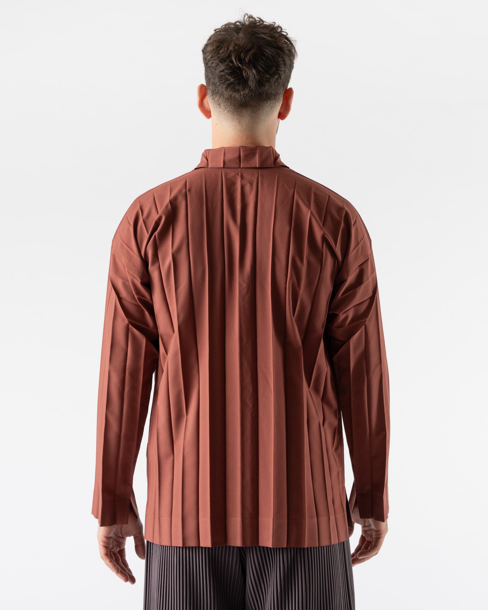 Homme Plissé Issey Miyake Edge Shirt in Brown