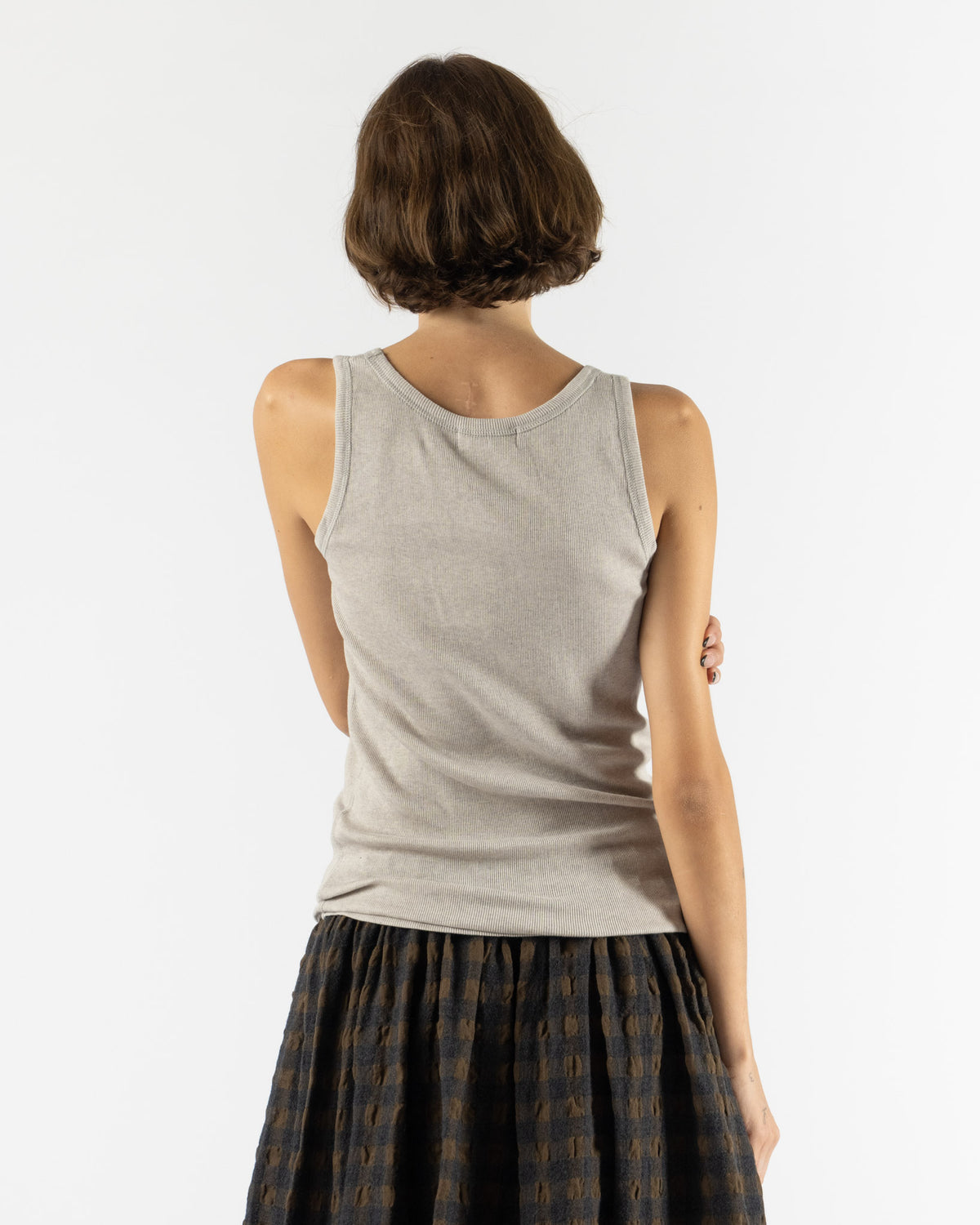 Ichi Antiquités Rib Tank Top Knit in Gray