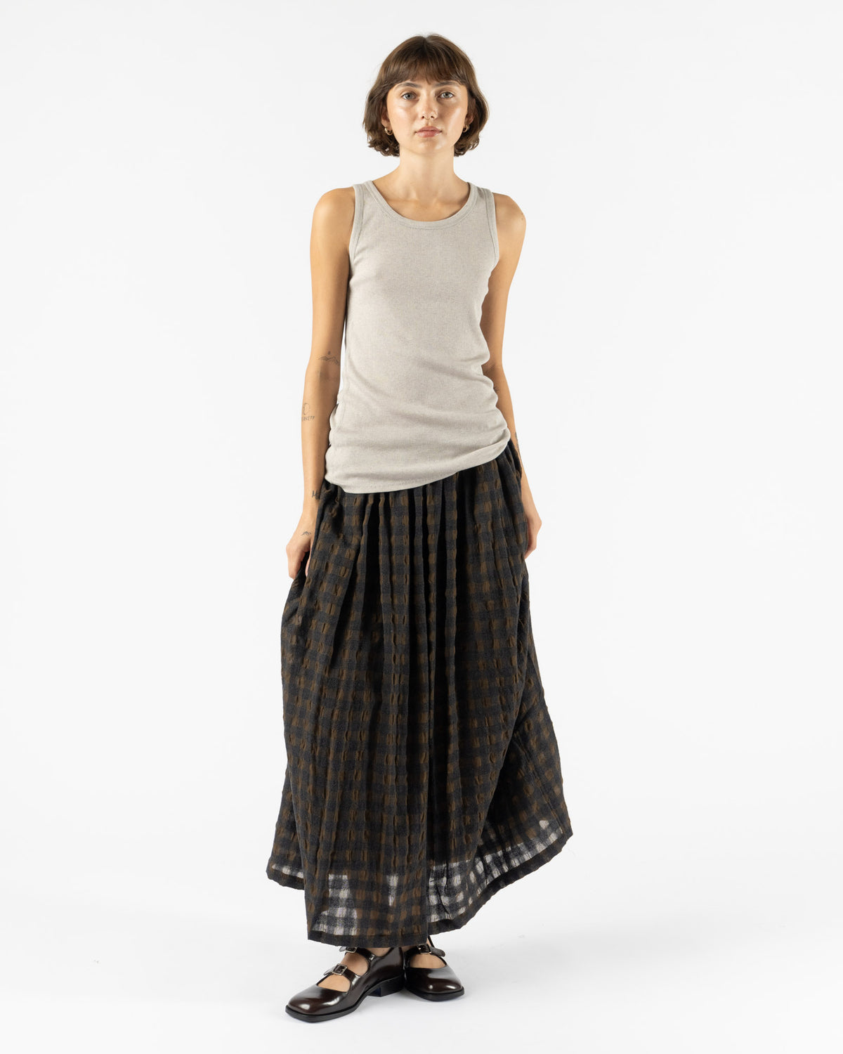 Ichi Antiquités Rib Tank Top Knit in Gray