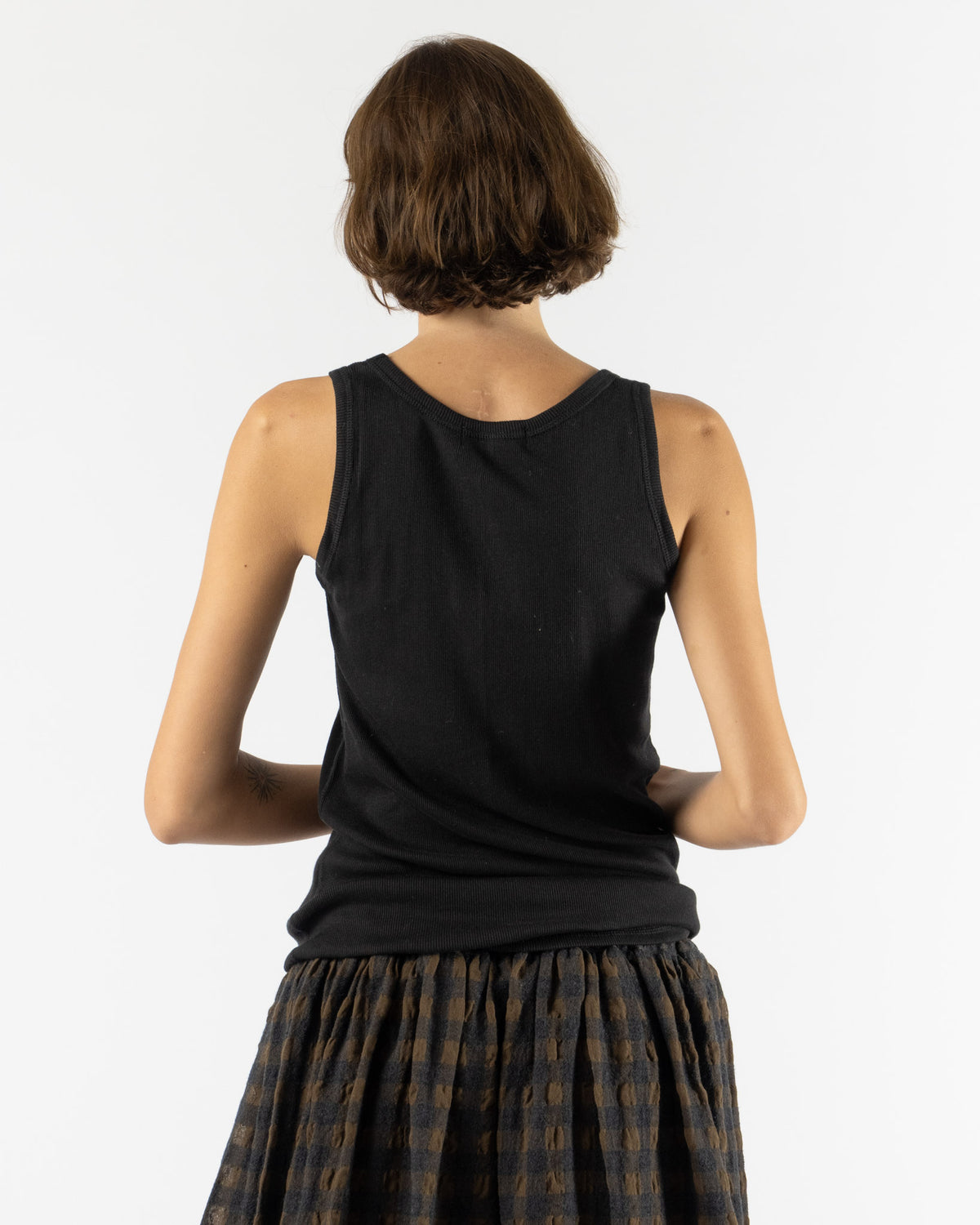 Ichi Antiquités Rib Tank Top Knit in Black