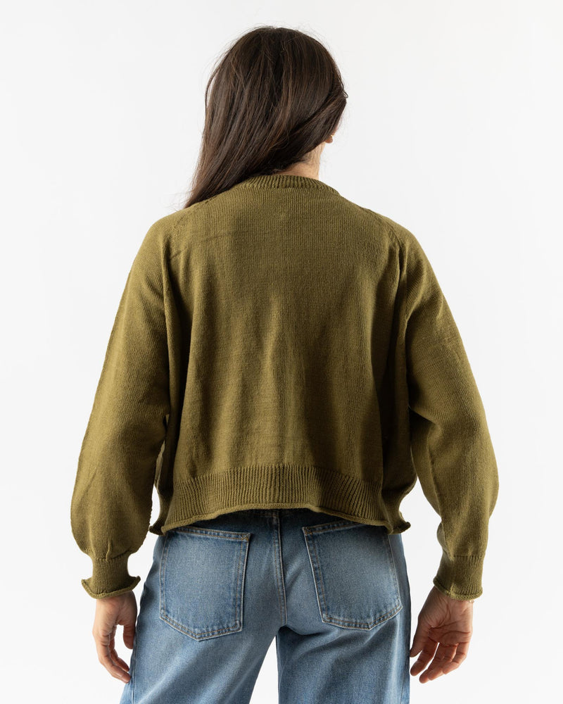 Ichi Antiquités 2-Way Cardigan in Khaki