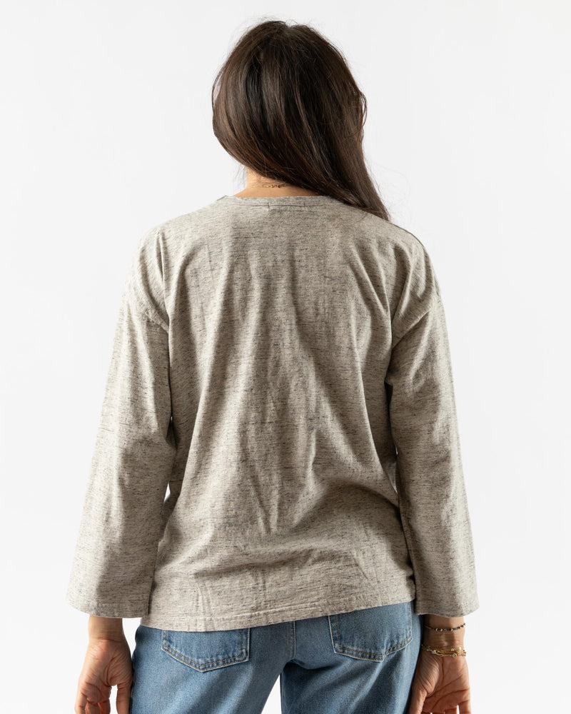 Ichi Antiquités Knit Cotton Pullover in Gray