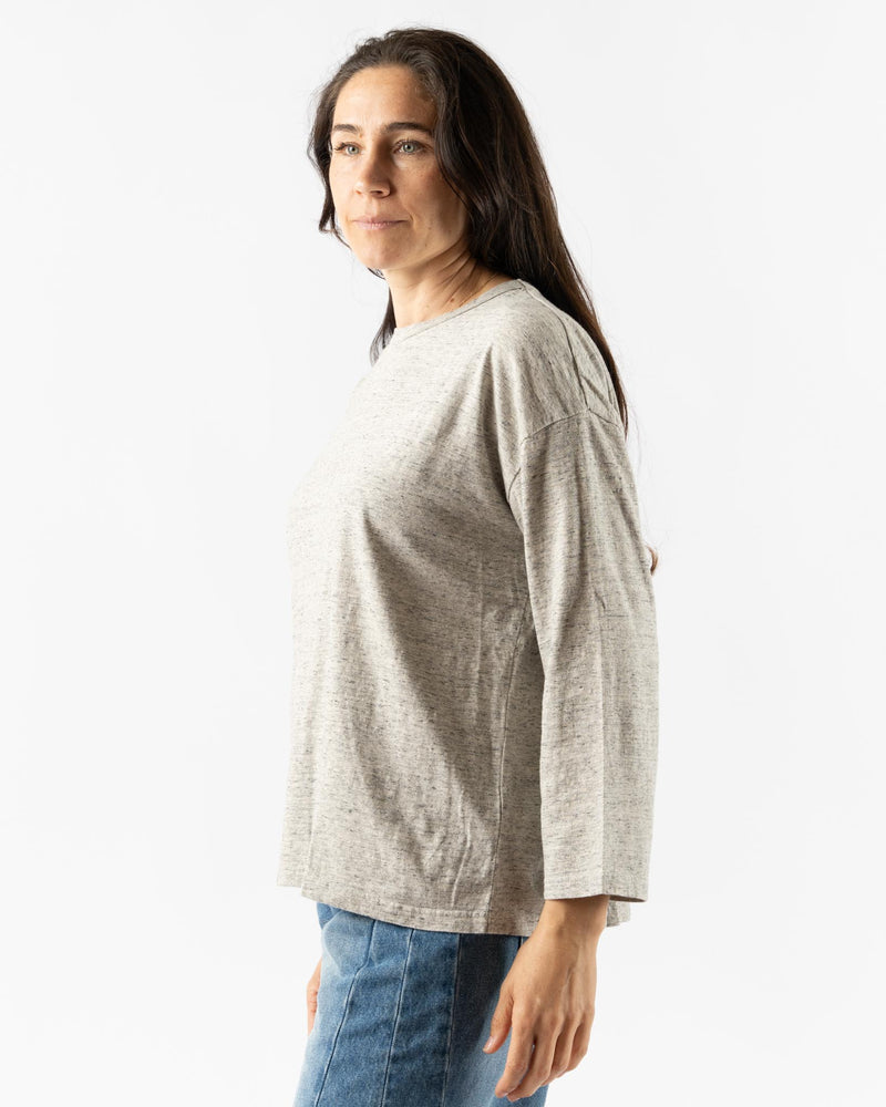 Ichi Antiquités Knit Cotton Pullover in Gray