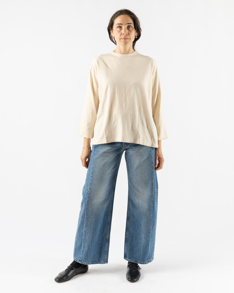 Ichi Antiquités Knit Cotton Pullover in Natural