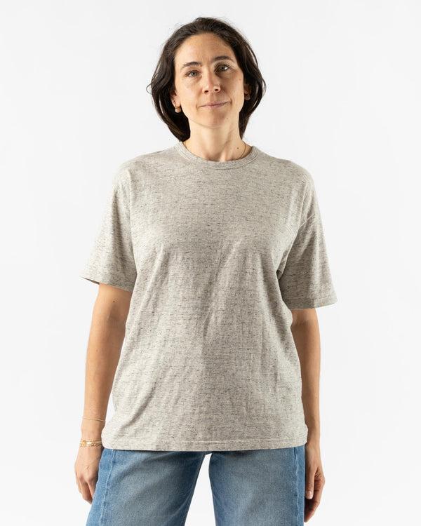 Ichi Antiquités Knit Cotton T-Shirt in Gray