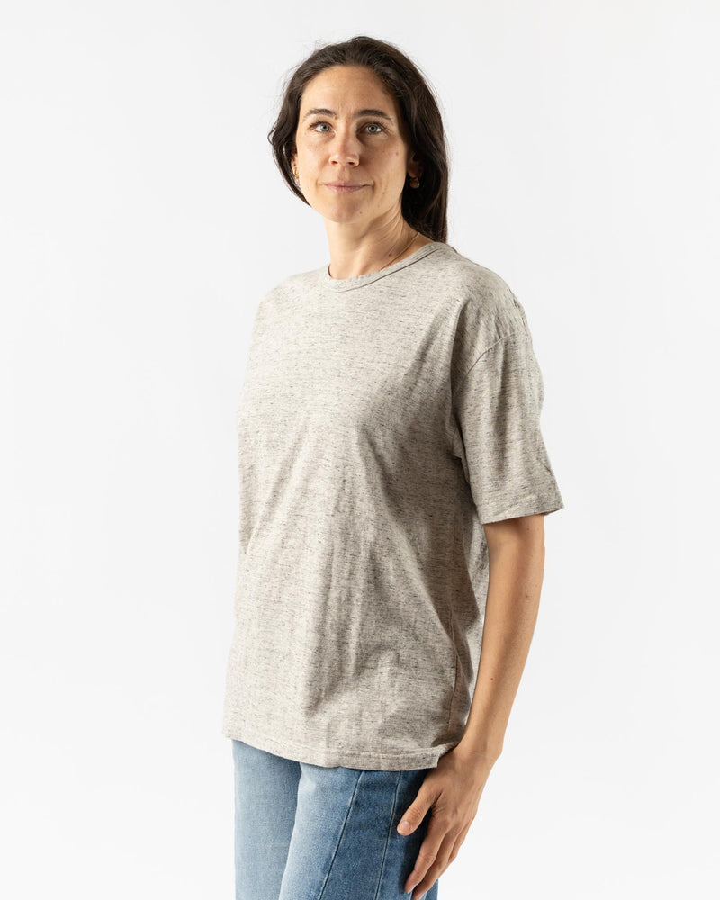 Ichi Antiquités Knit Cotton T-Shirt in Gray