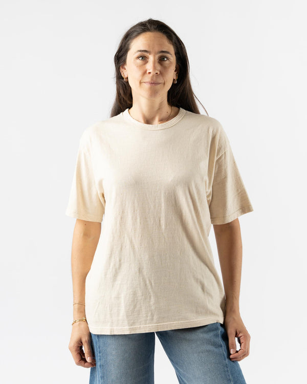 Ichi Antiquités Knit Cotton T-Shirt in Natural