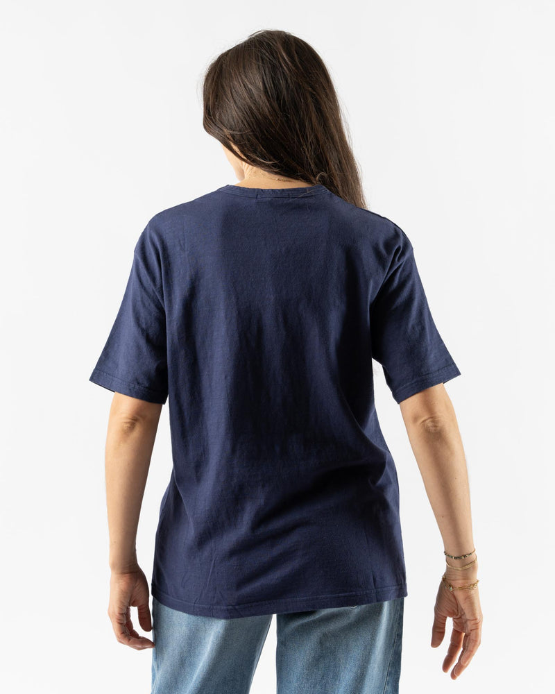 Ichi Antiquités Knit Cotton T-Shirt in Navy