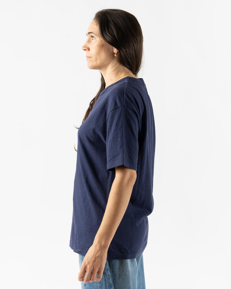 Ichi Antiquités Knit Cotton T-Shirt in Navy