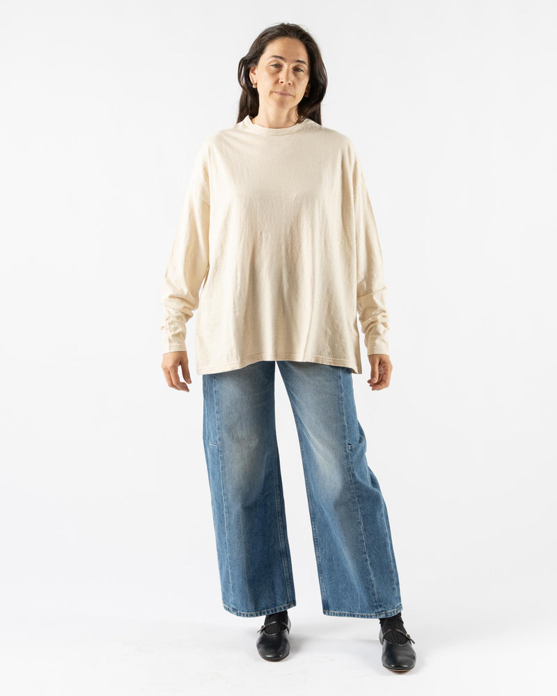 Ichi Antiquités Loose Cotton Pullover in Natural