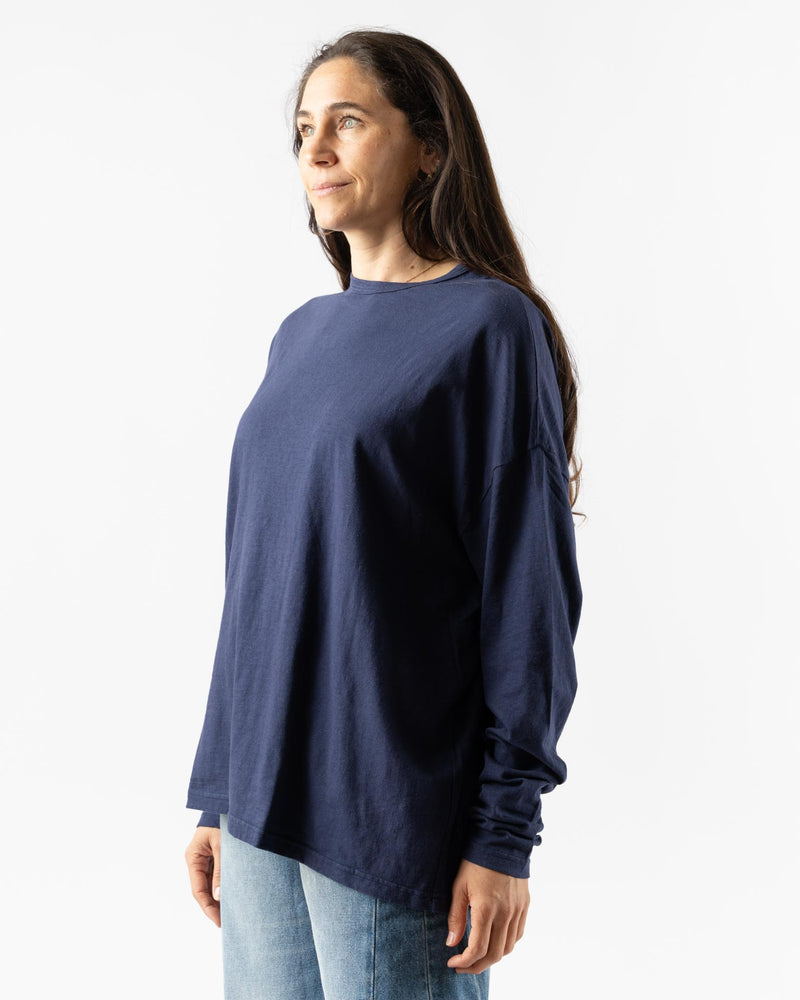 Ichi Antiquités Loose Cotton Pullover in Navy