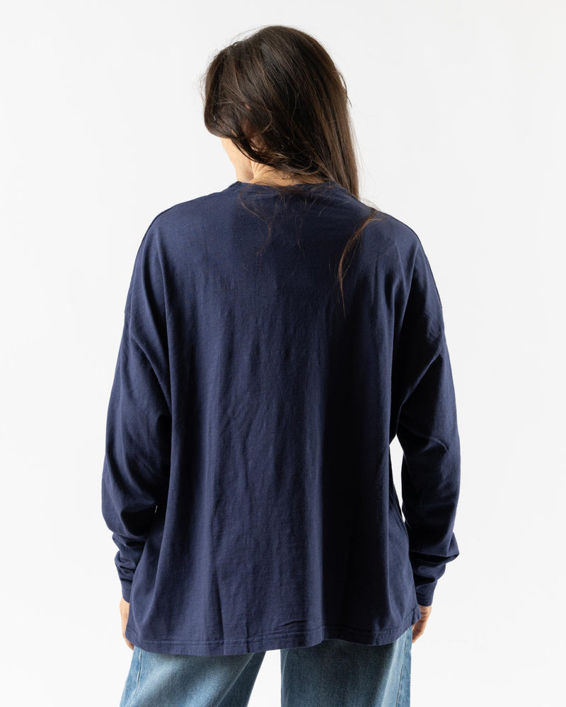 Ichi Antiquités Loose Cotton Pullover in Navy