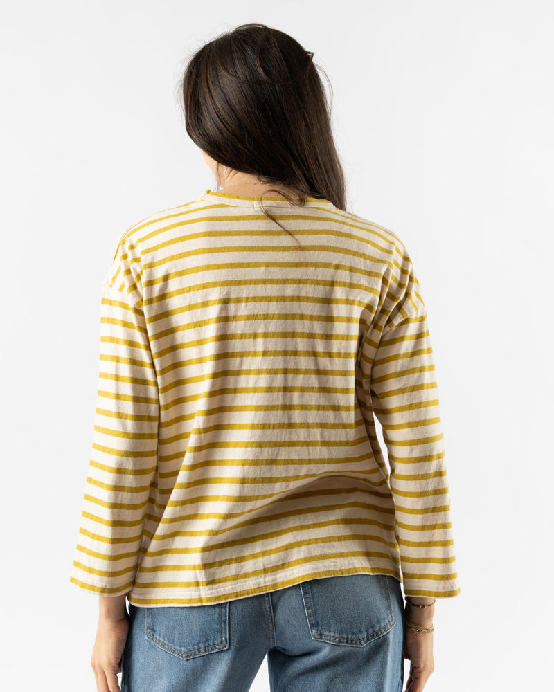 Ichi Antiquités Striped Pullover in Natural/Mustard