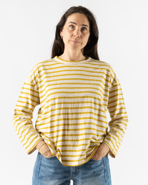 Ichi Antiquités Striped Pullover in Natural/Mustard