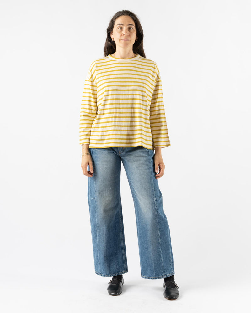 Ichi Antiquités Striped Pullover in Natural/Mustard