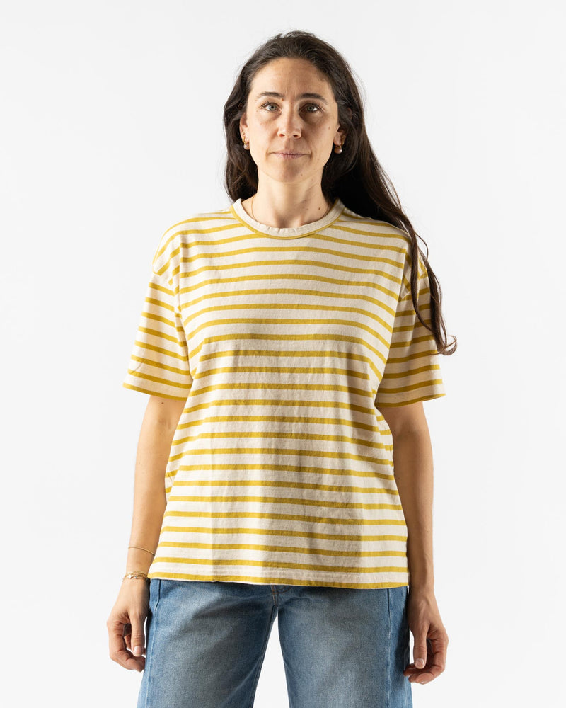 Ichi Antiquités Striped T-Shirt in Natural/Mustard