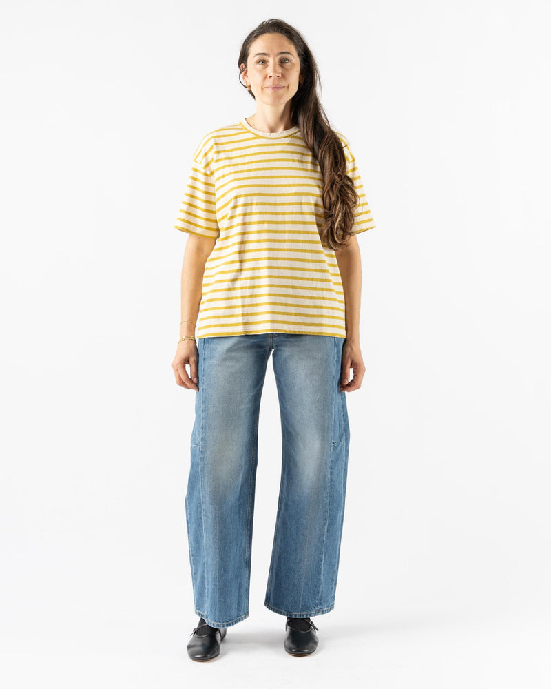 Ichi Antiquités Striped T-Shirt in Natural/Mustard