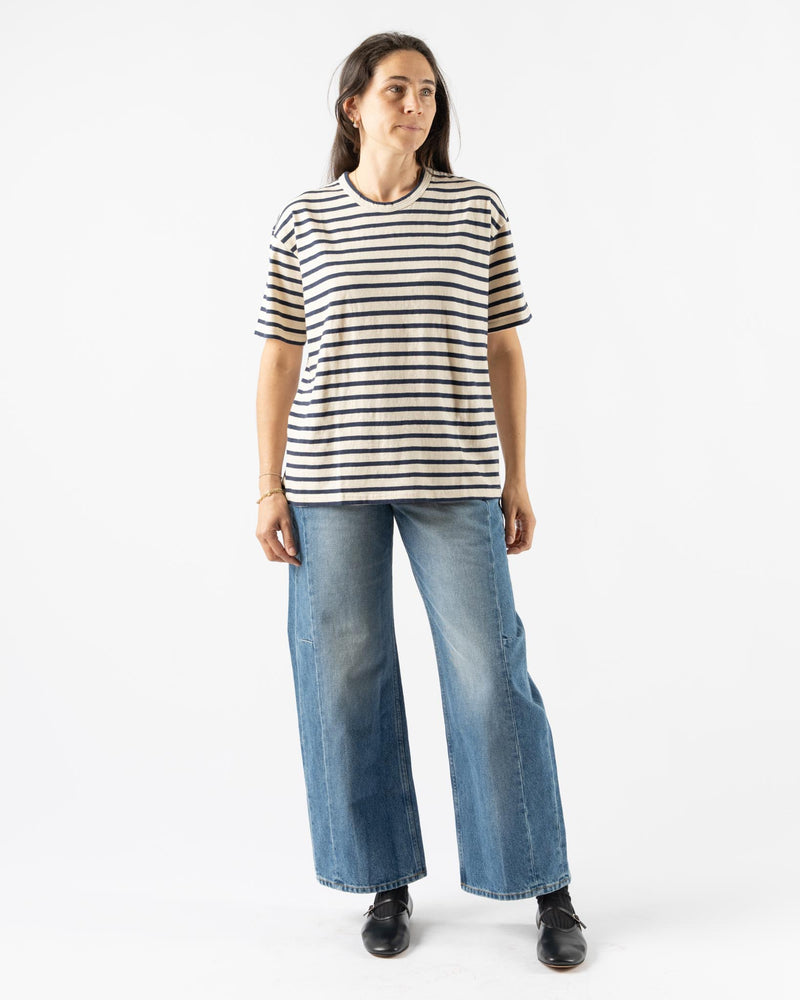 Ichi Antiquités Striped T-Shirt in Natural/Navy