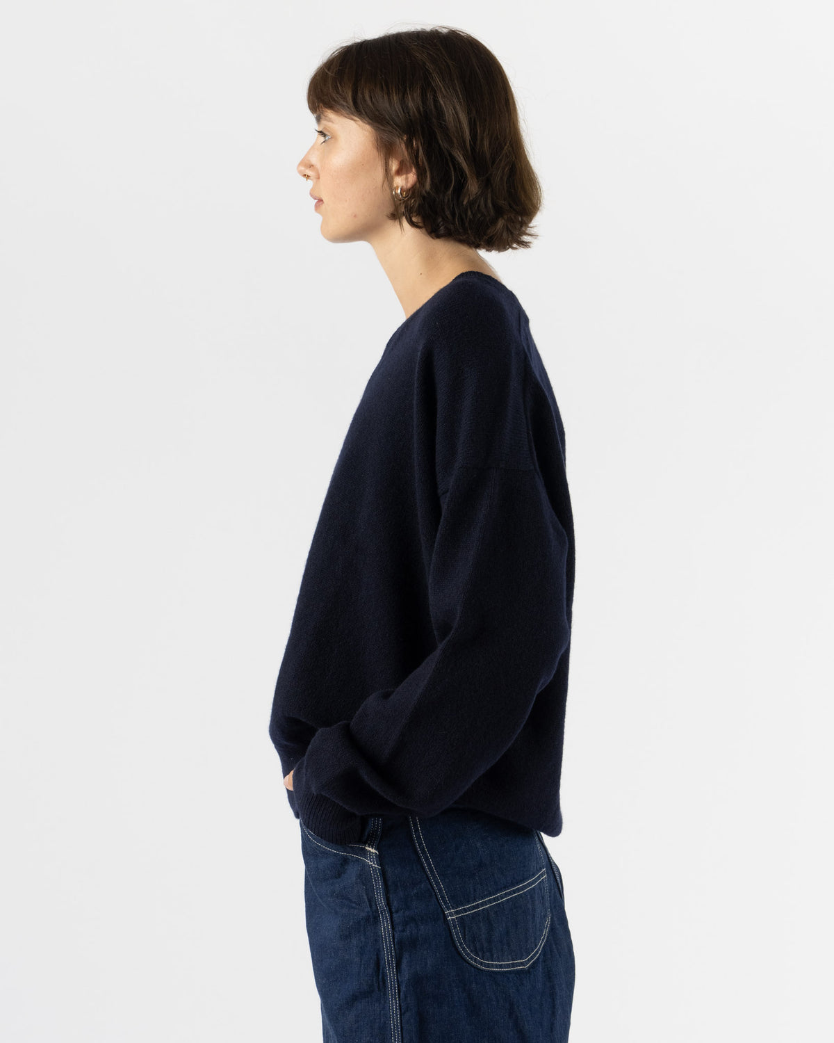 &Daughter Innes Slouch V-Neck in Navy