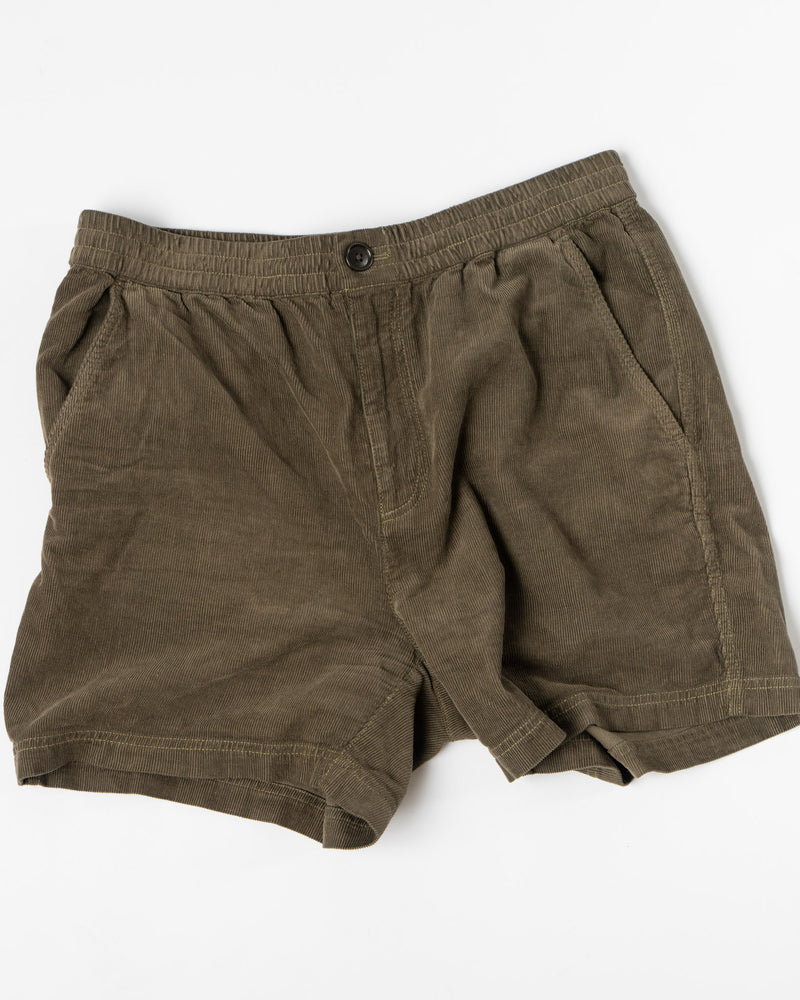 Pre-Owned: Alex Mill Pull on Short in Fine Whale Corduroy Military Olive