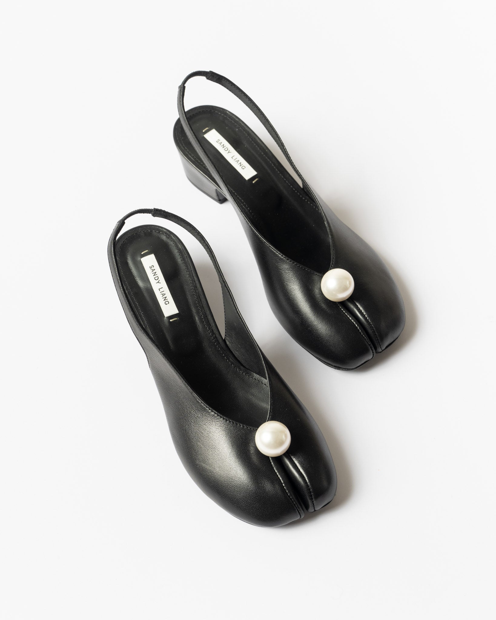 Sandy Liang Pearl Slingback 40 in Black