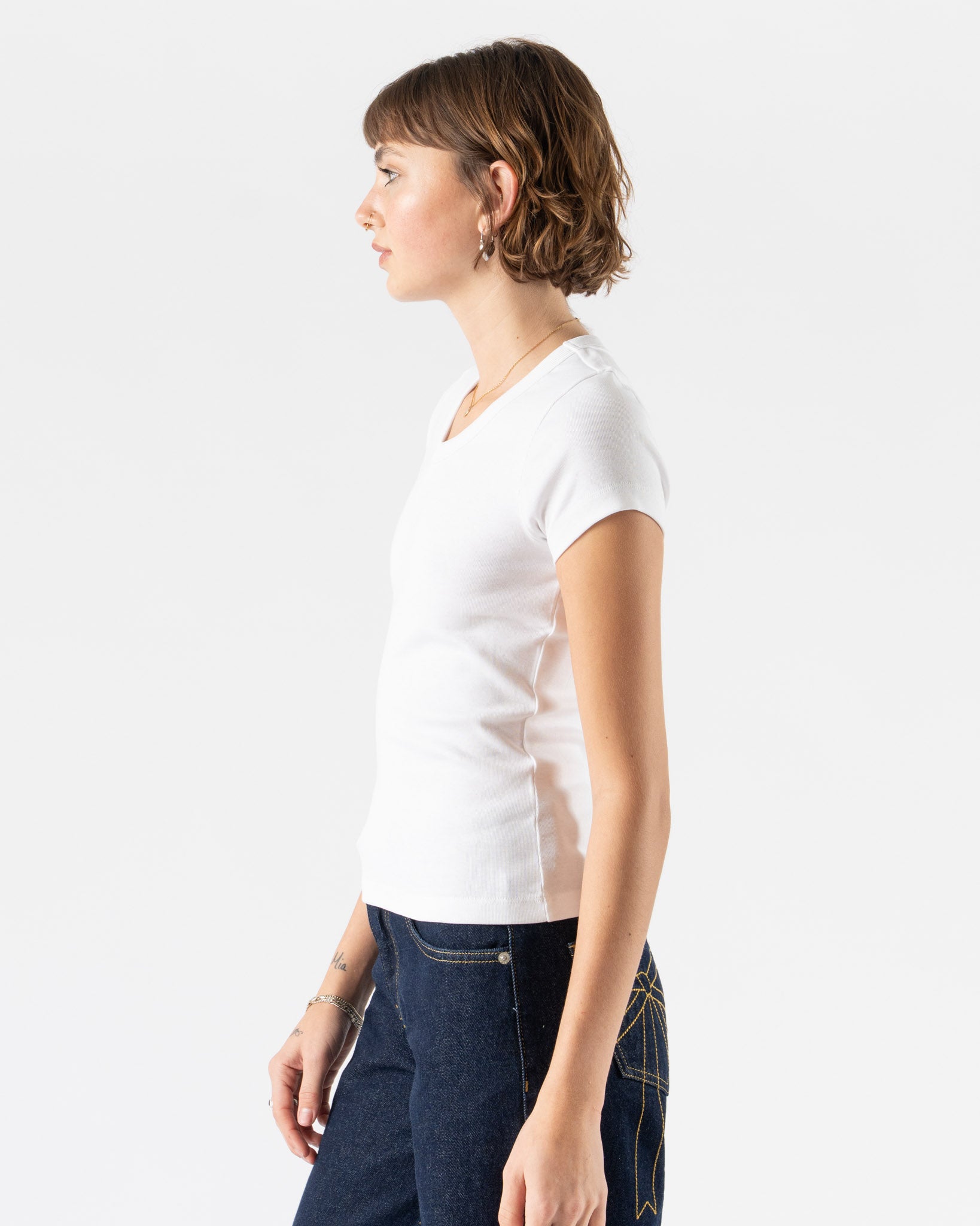 FLORE FLORE Jill Baby Tee in White