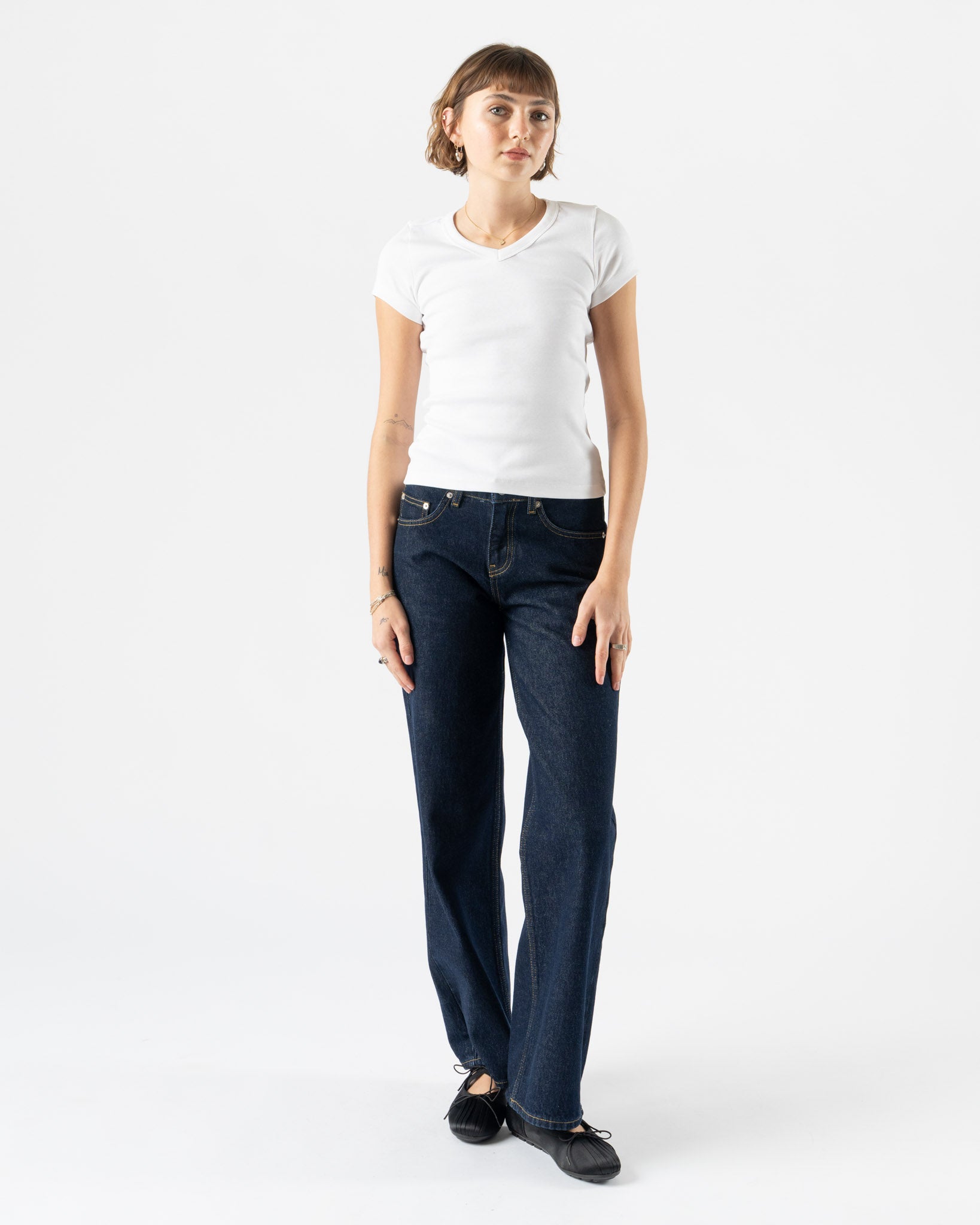 FLORE FLORE Jill Baby Tee in White