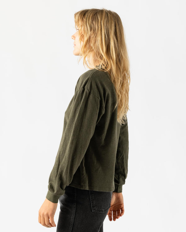 Jungmaven Cropped Longsleeve in Olive Green