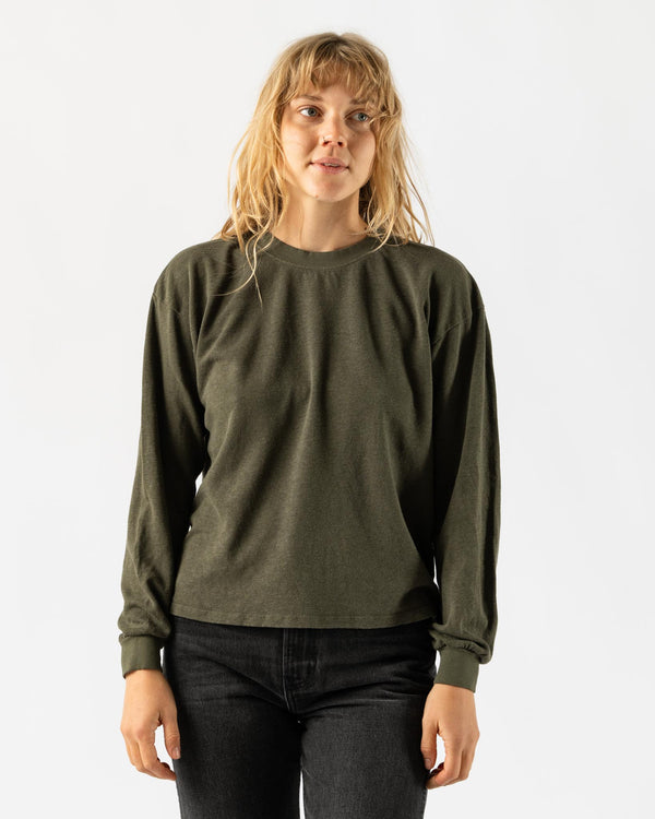 Jungmaven Cropped Longsleeve in Olive Green