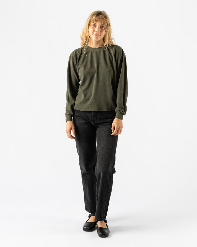 Jungmaven Cropped Longsleeve in Olive Green