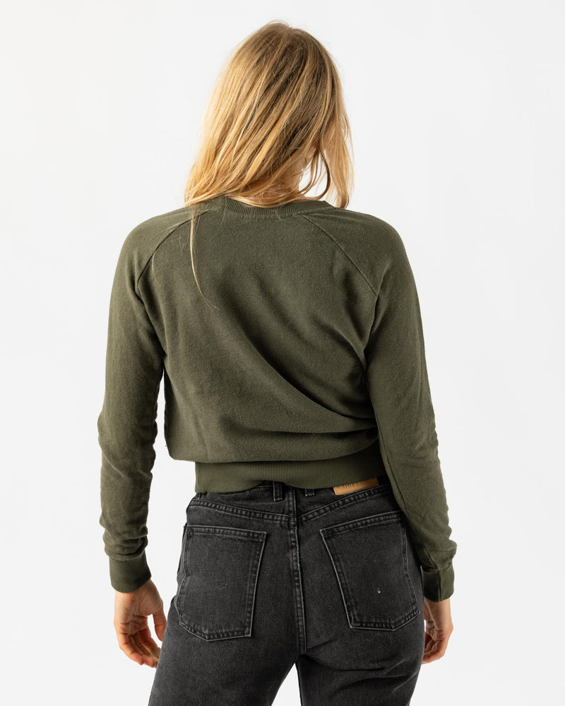 Jungmaven Crux Cropped Sweatshirt in Olive Green