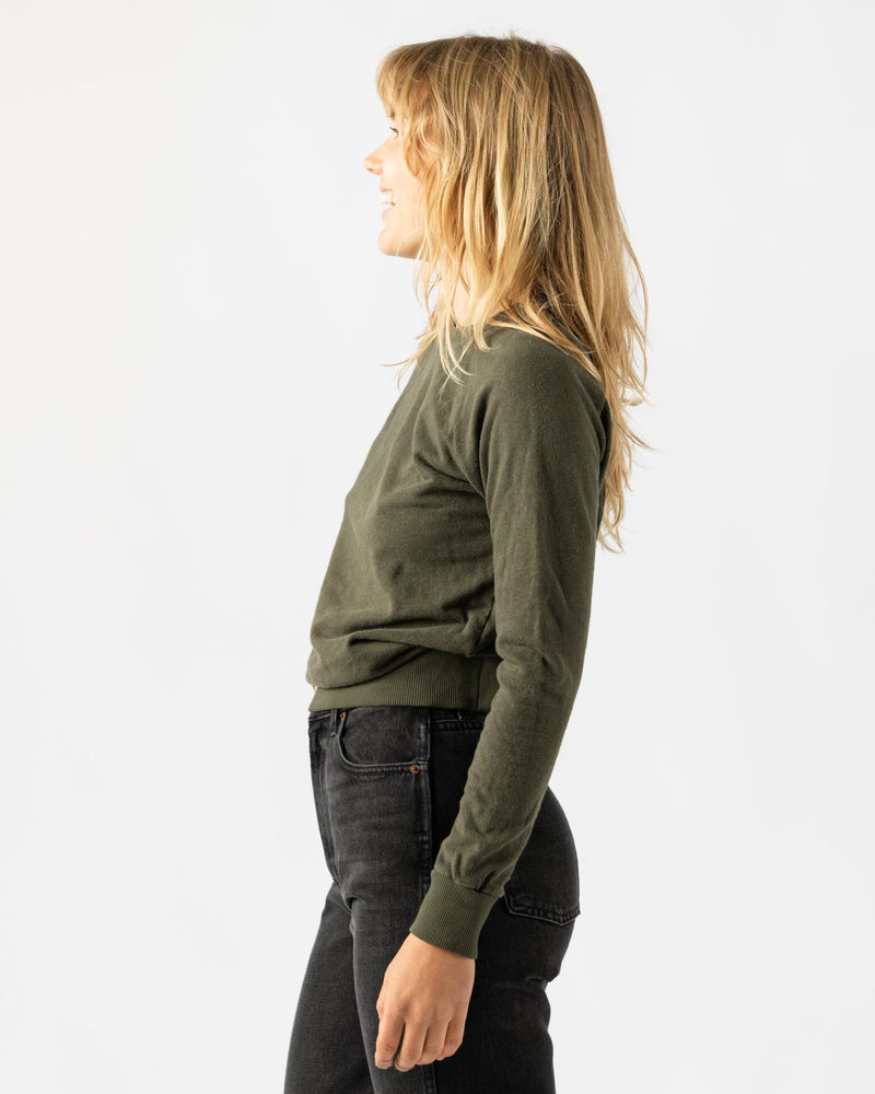 Jungmaven Crux Cropped Sweatshirt in Olive Green