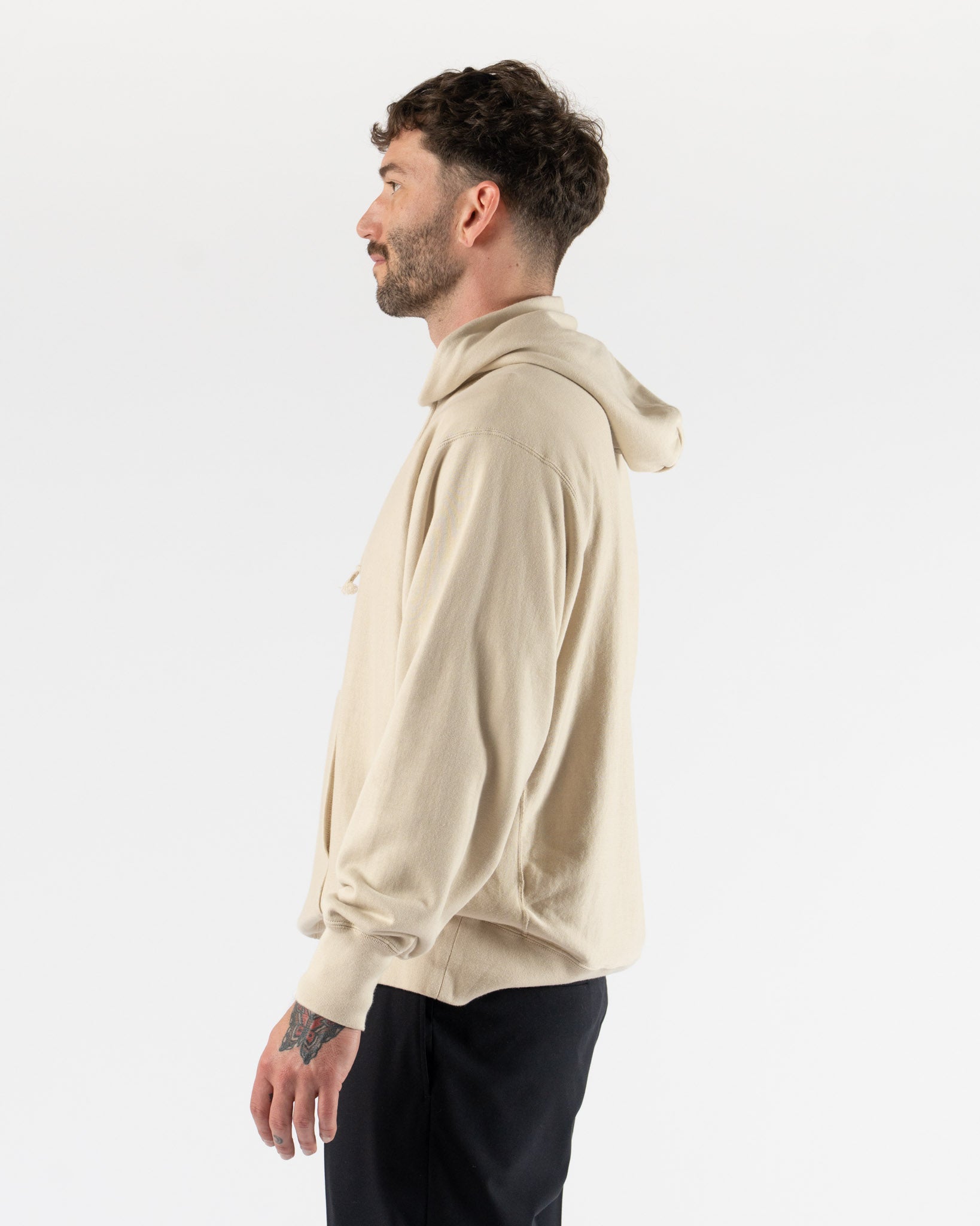 Kaptain Sunshine Loopwheel Sweat Hoody in Almond