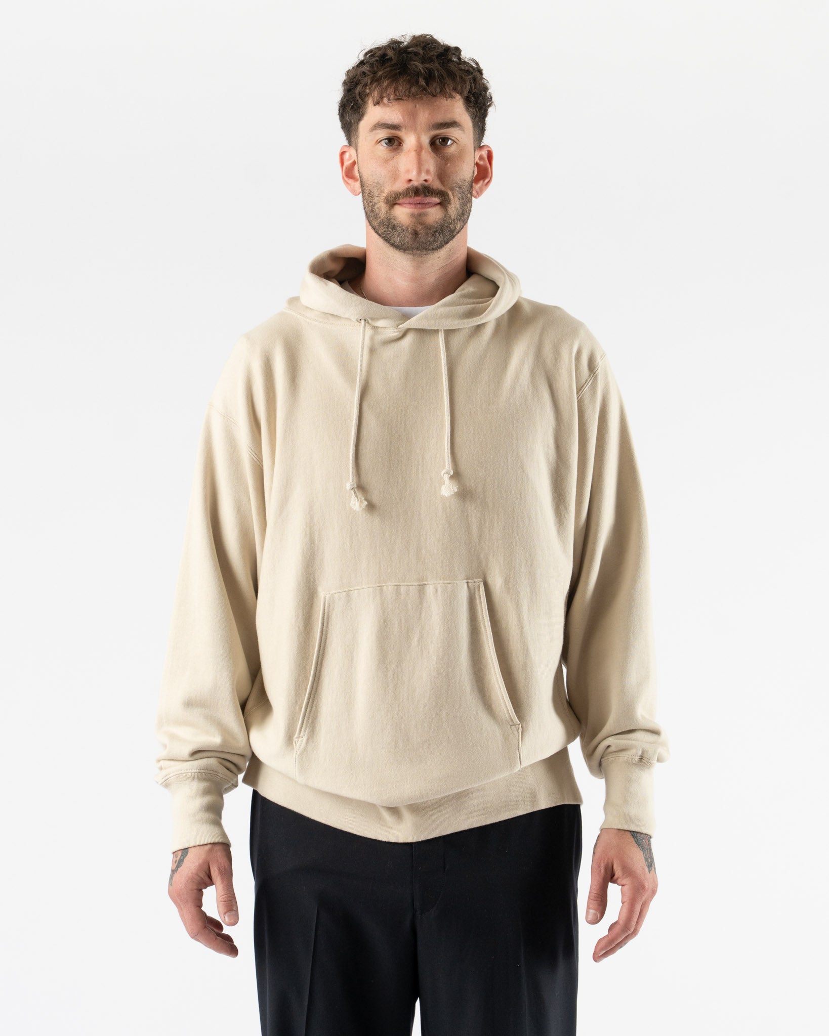 Kaptain Sunshine Loopwheel Sweat Hoody in Almond