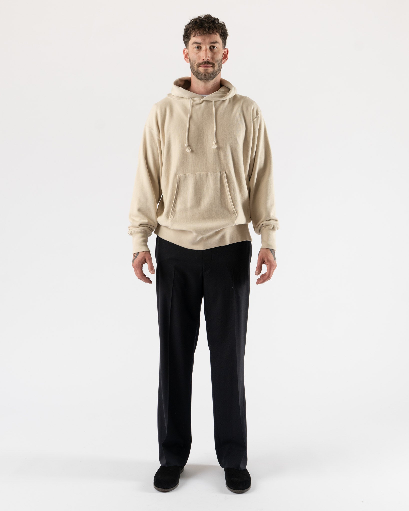 Kaptain Sunshine Loopwheel Sweat Hoody in Almond