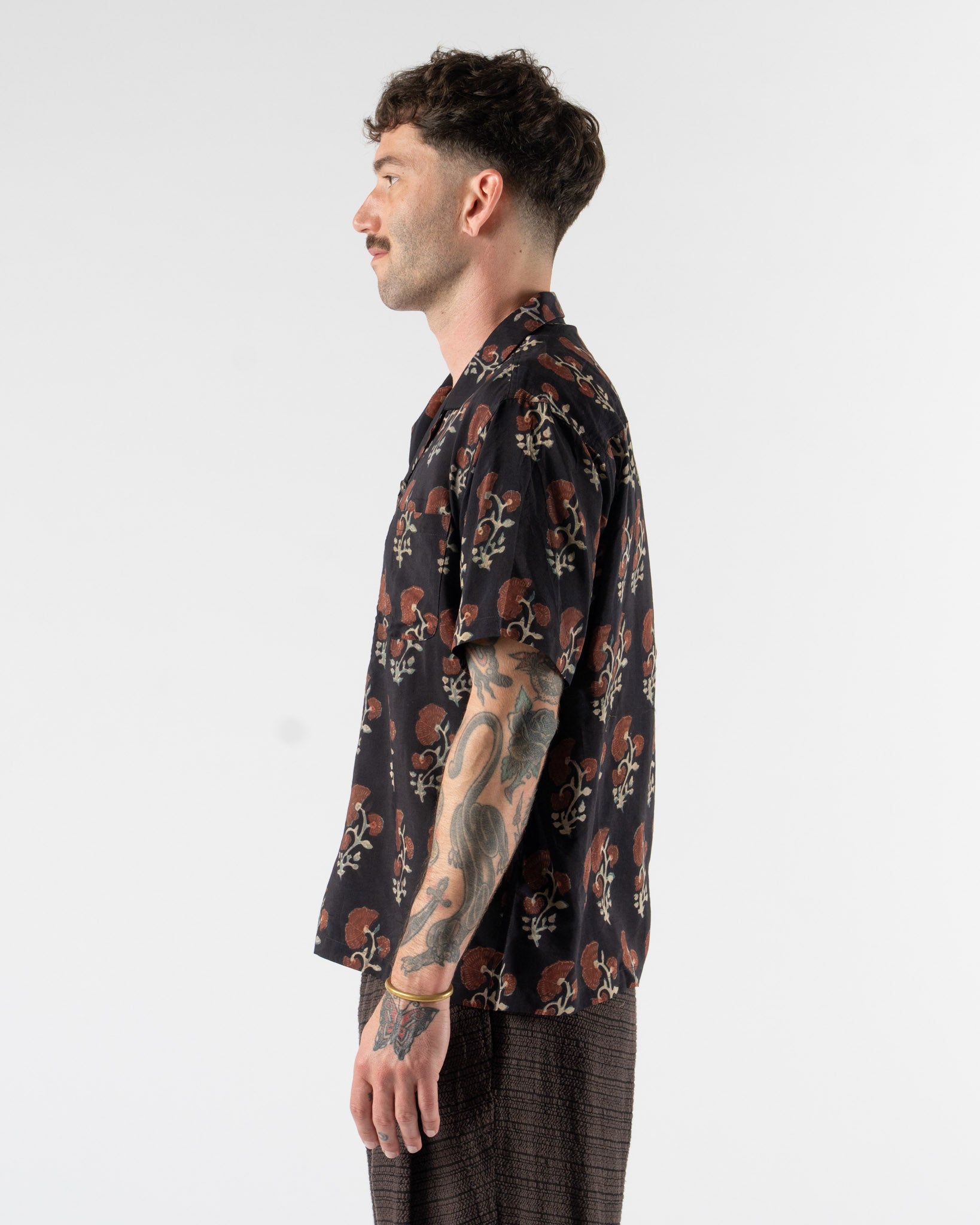 Kartik Research Camp Shirt in Black/Red/Yellow