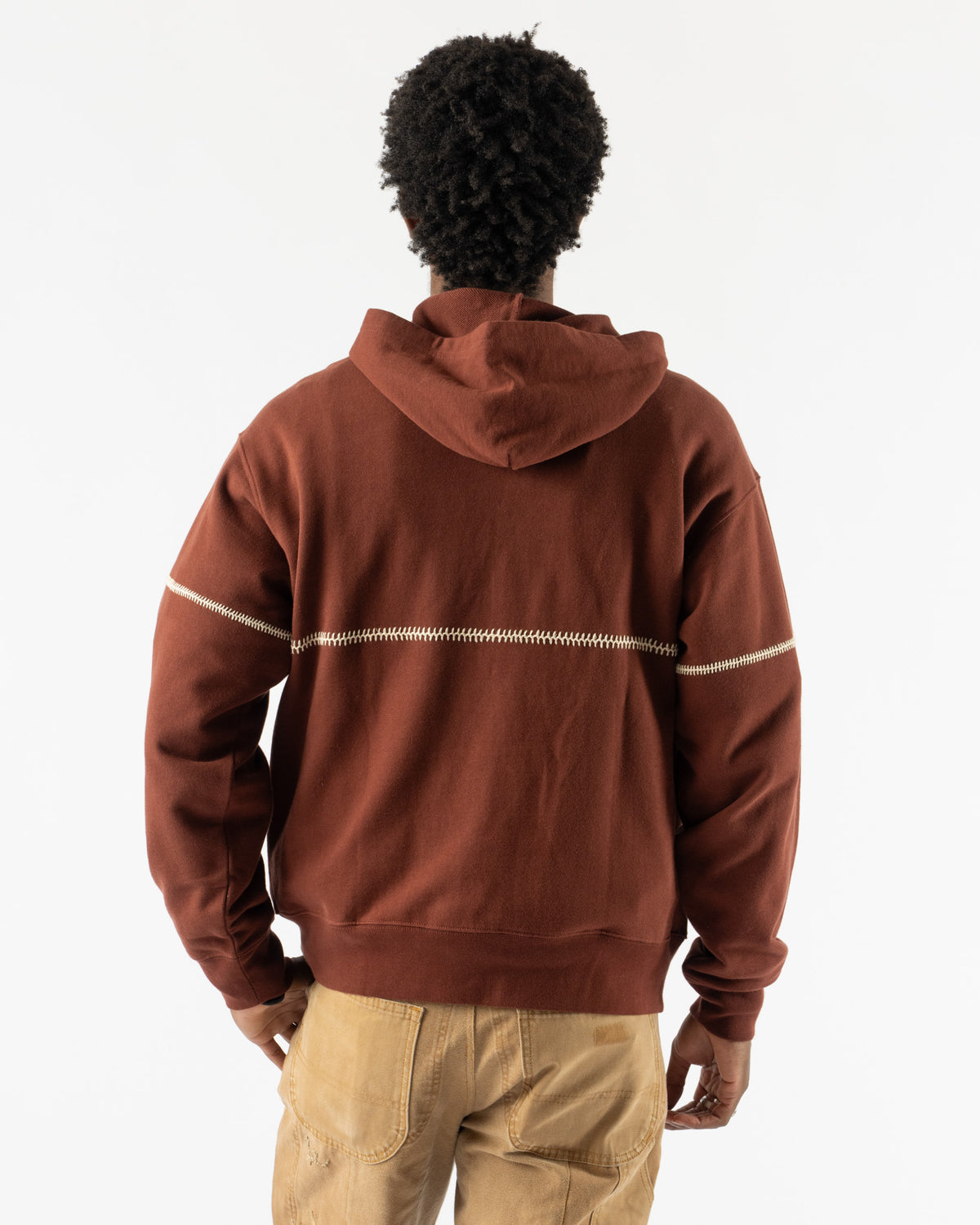 Kartik Research Rabari Zip Hoodie in Rust
