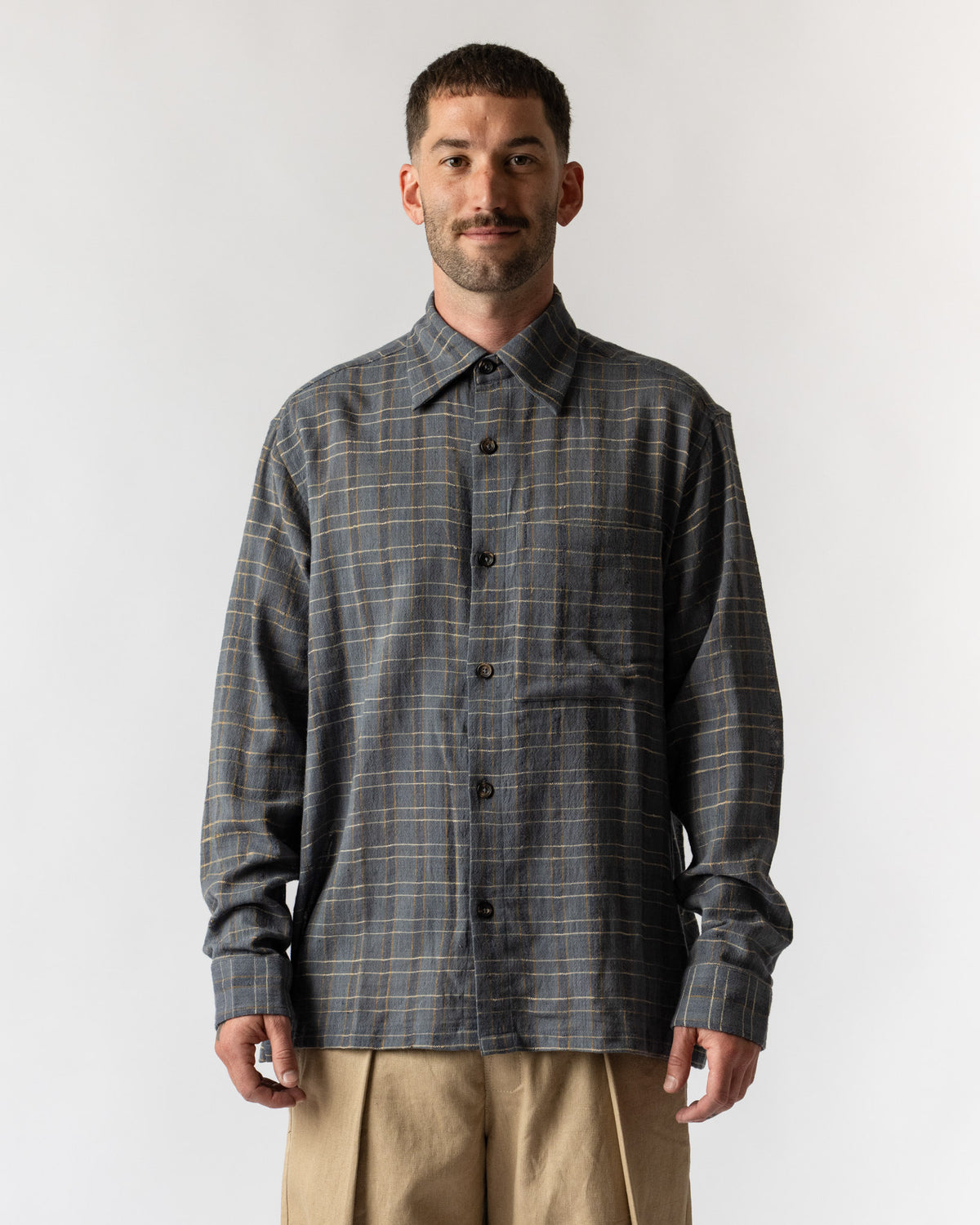 Kartik Research Indigo Check Shirt
