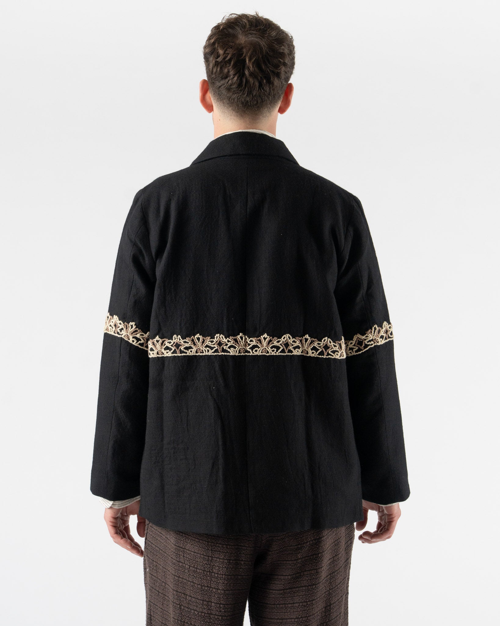 Kartik Research Two Button Blazer in Black/Ecru/Beige