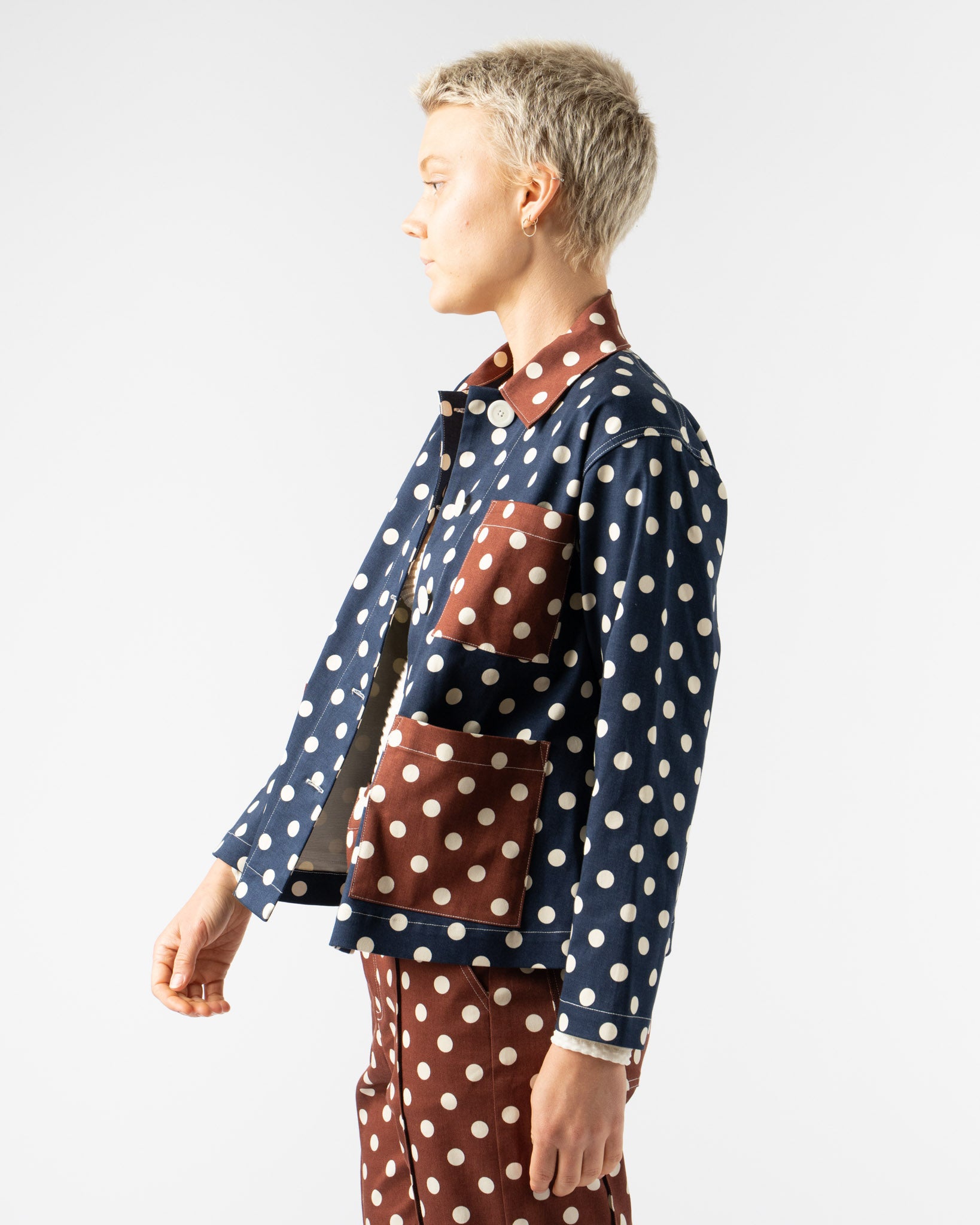 KasMaria Cotton Twill Polka Dot Jacket