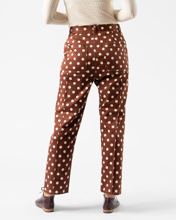 KasMaria Cotton Twill Polka Dot Pleated Trousers