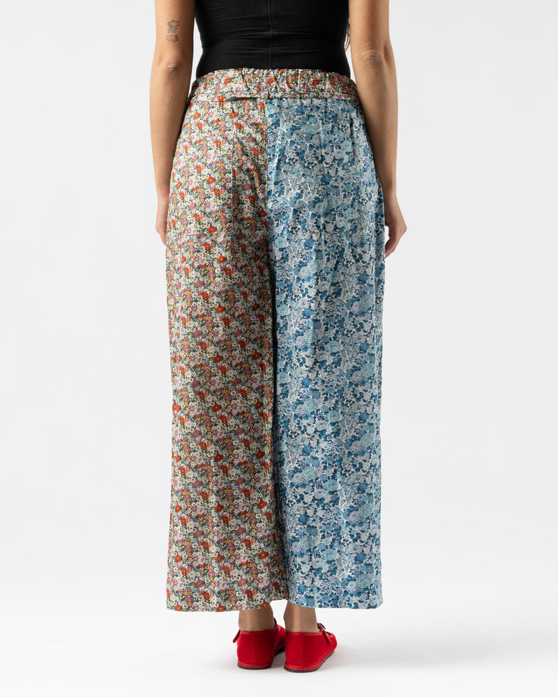 KasMaria Half Half Floral Wide Leg Pants With Tie