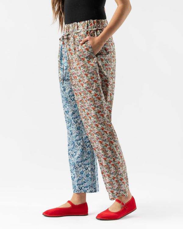 KasMaria Half Half Floral Wide Leg Pants With Tie