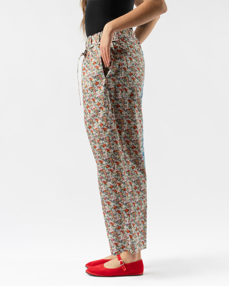 KasMaria Half Half Floral Wide Leg Pants With Tie