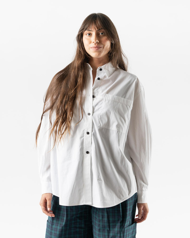 KasMaria Oversized Shirt with Pleat Detail at Sleeve Cap