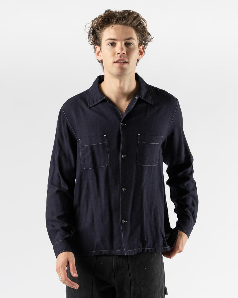 Knickerbocker Murray Modal & Merino Shirt in Dark Navy