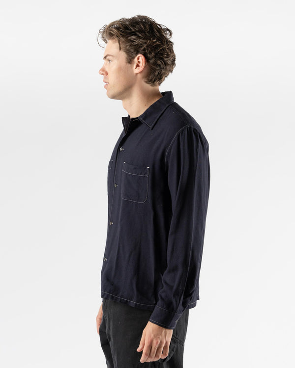 Knickerbocker Murray Modal & Merino Shirt in Dark Navy