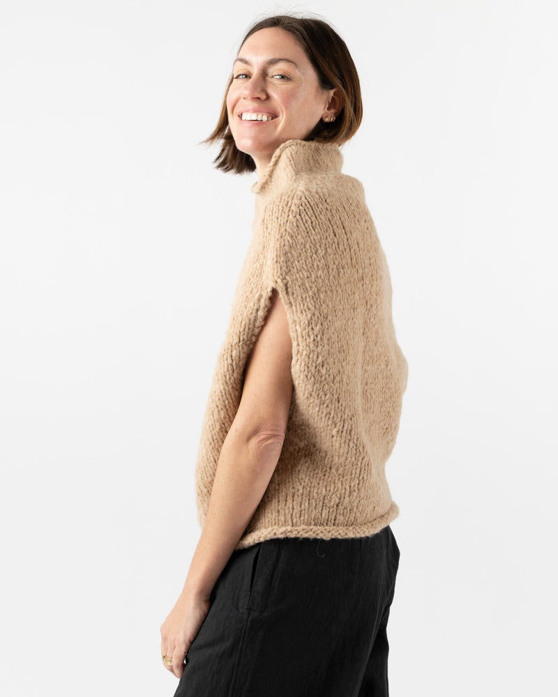 Lauren Manoogian Handknit Shoulder Shell in Camel