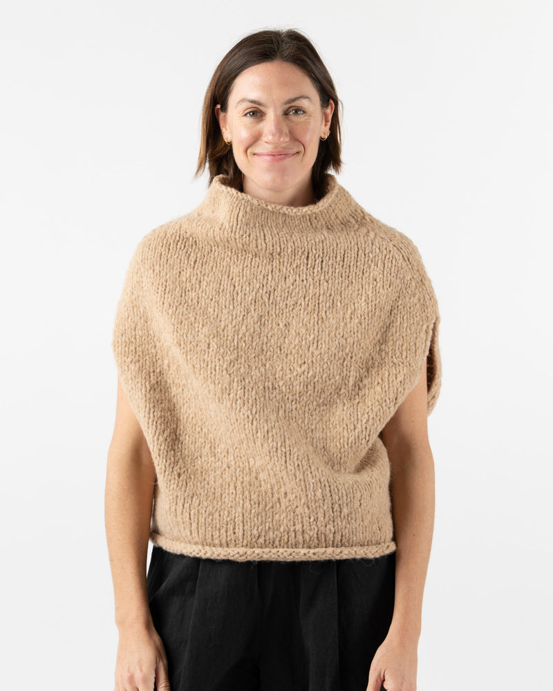 Lauren Manoogian Handknit Shoulder Shell in Camel