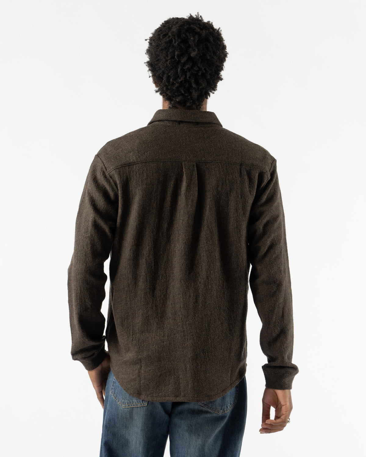 Lady White Co. Crater Wool Button Up in Brown